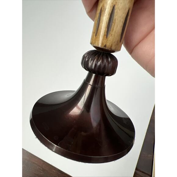 Vintage Magnifying Glass Free Standing Desktop Metal & CARVED Handle 11.5" - Picture 8 of 9